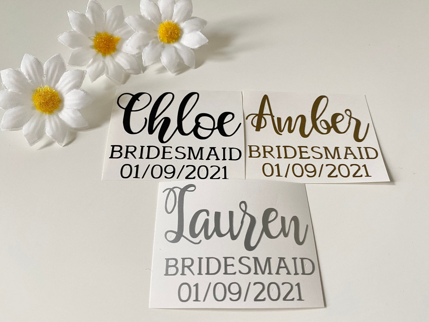 Personalised Wedding Date And Wedding Role Vinyl Decal