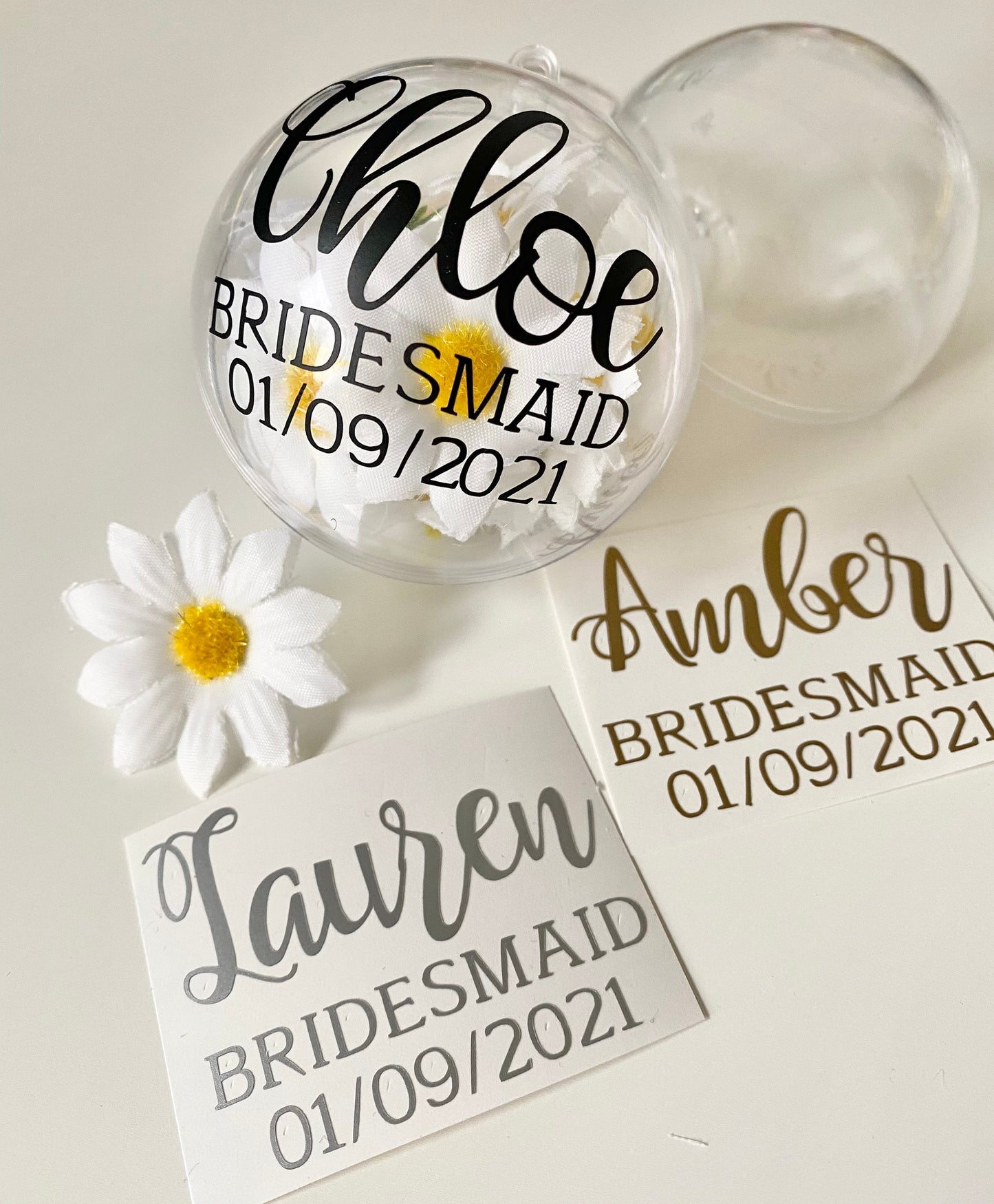 Personalised Wedding Date And Wedding Role Vinyl Decal