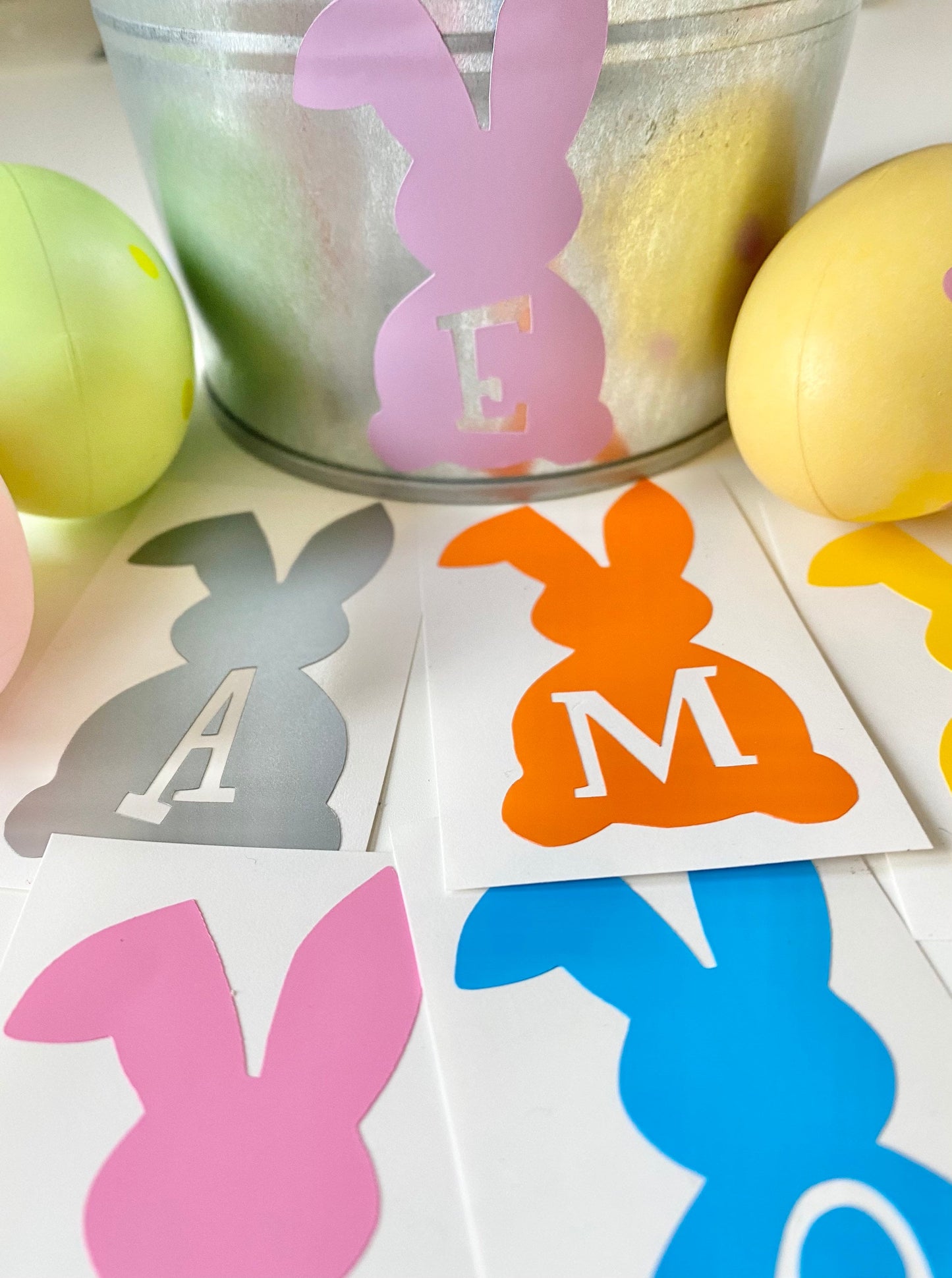 Personalised Initial Easter Bunny Vinyl Decal Sticker