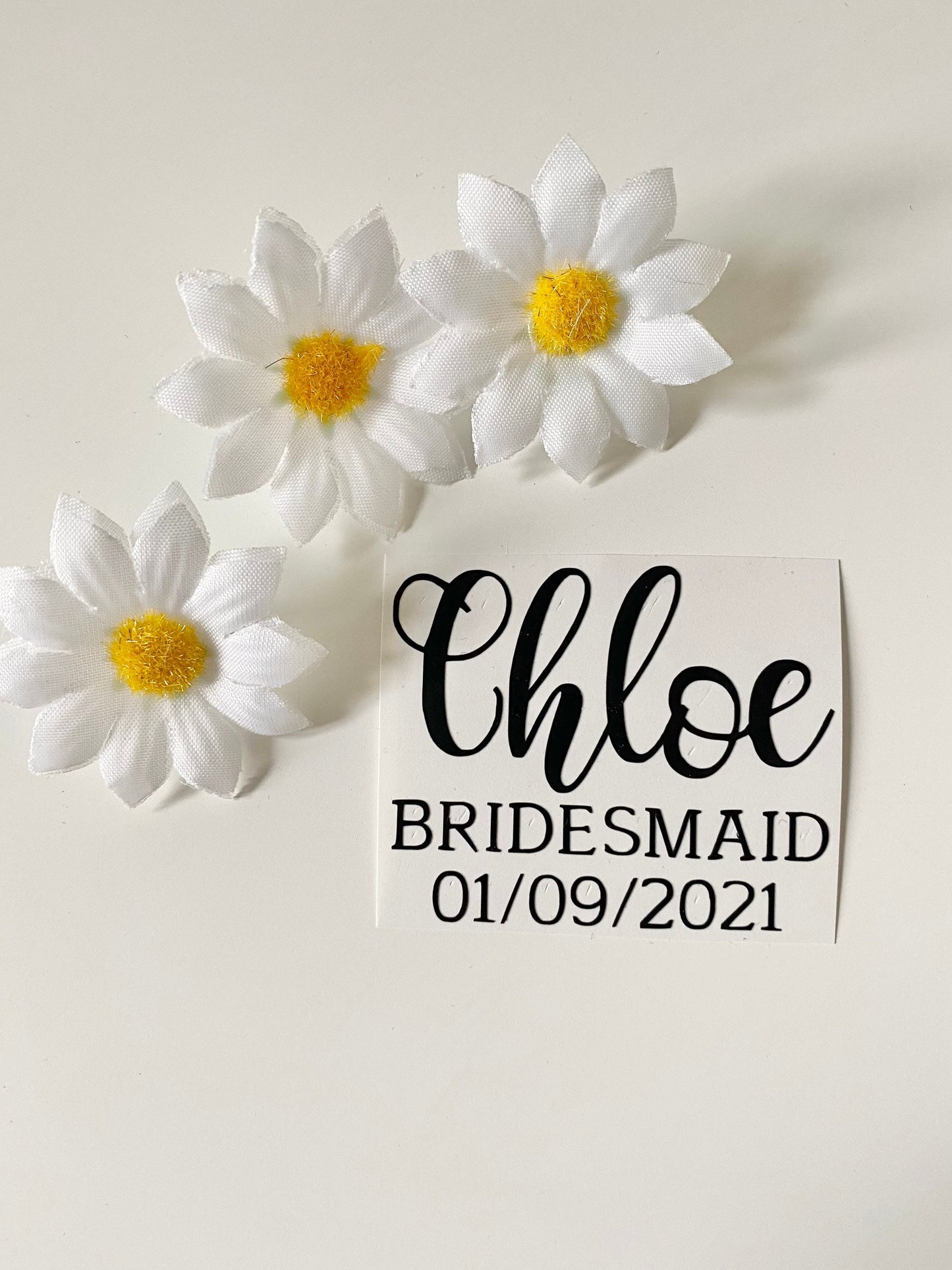 Personalised Wedding Date And Wedding Role Vinyl Decal