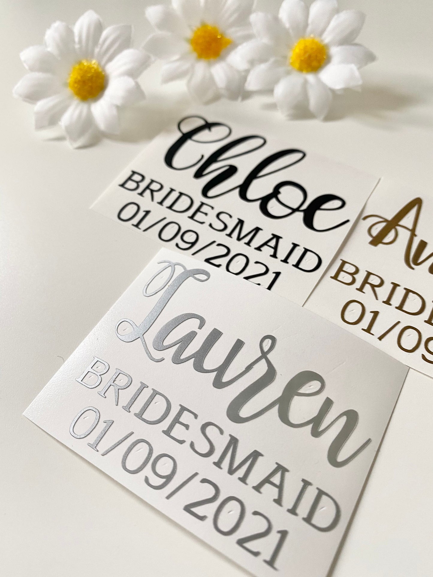 Personalised Wedding Date And Wedding Role Vinyl Decal