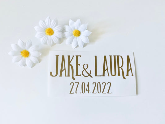 Personalised Wedding Day Vinyl Decal Sticker