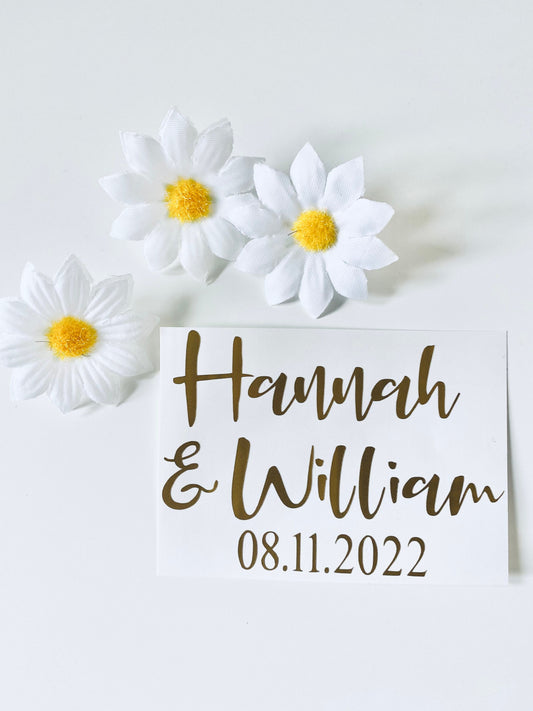 Personalised Wedding Vinyl Decal Stickers