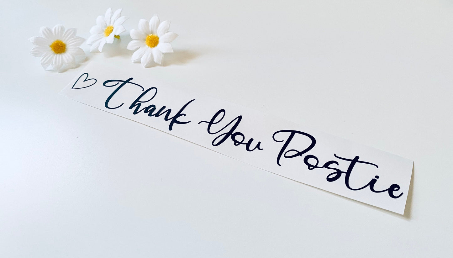 Thank You Postie Vinyl Decal Sticker