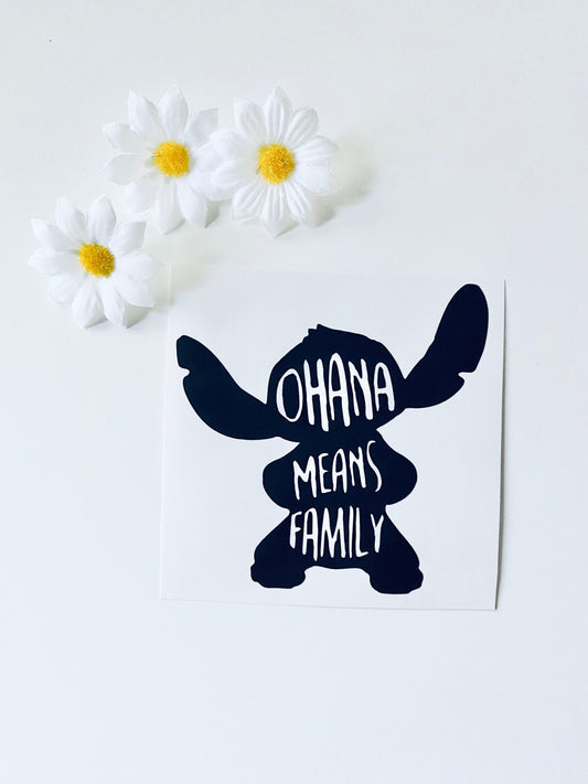 Ohana Means Family Vinyl Decal Sticker