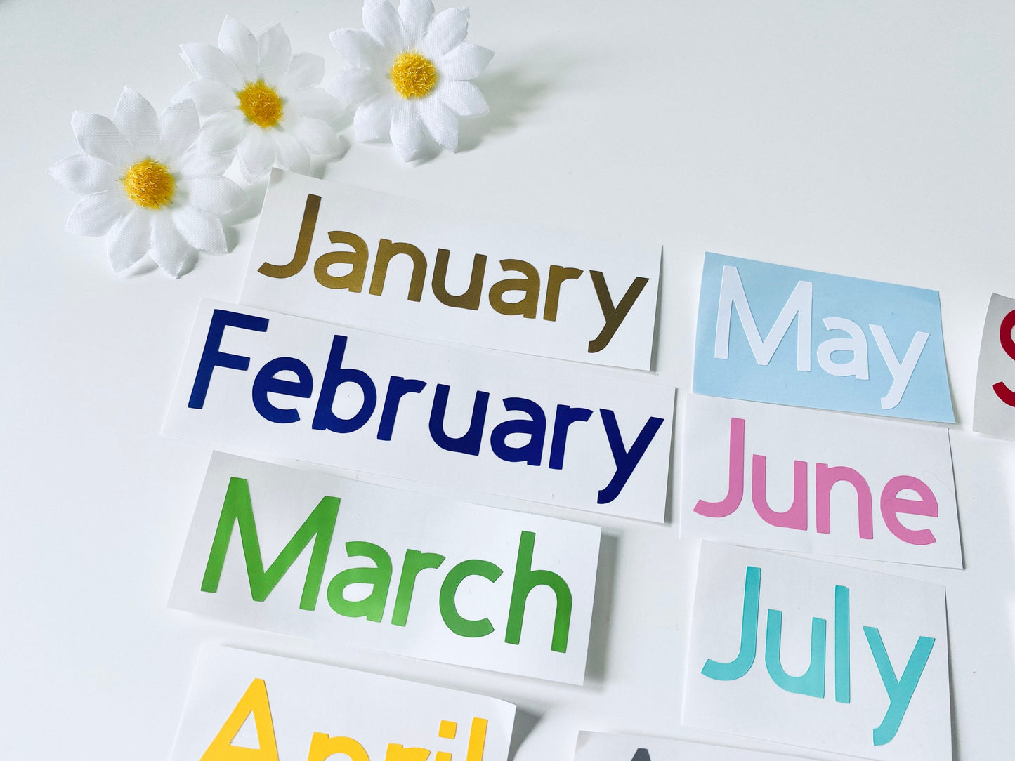 Months Of The Year Vinyl Decal Stickers - Storage Vinyls