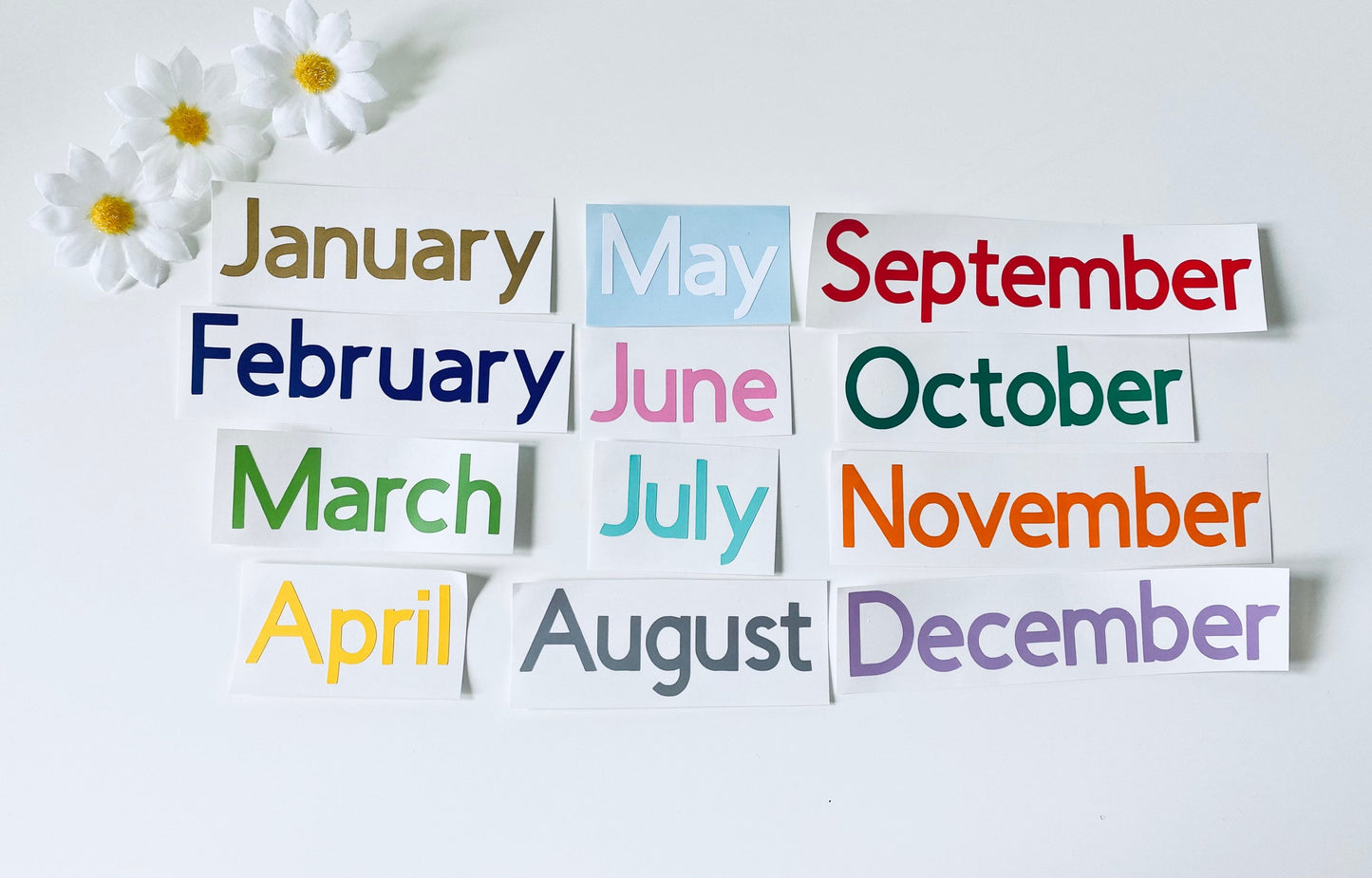 Months Of The Year Vinyl Decal Stickers - Storage Vinyls