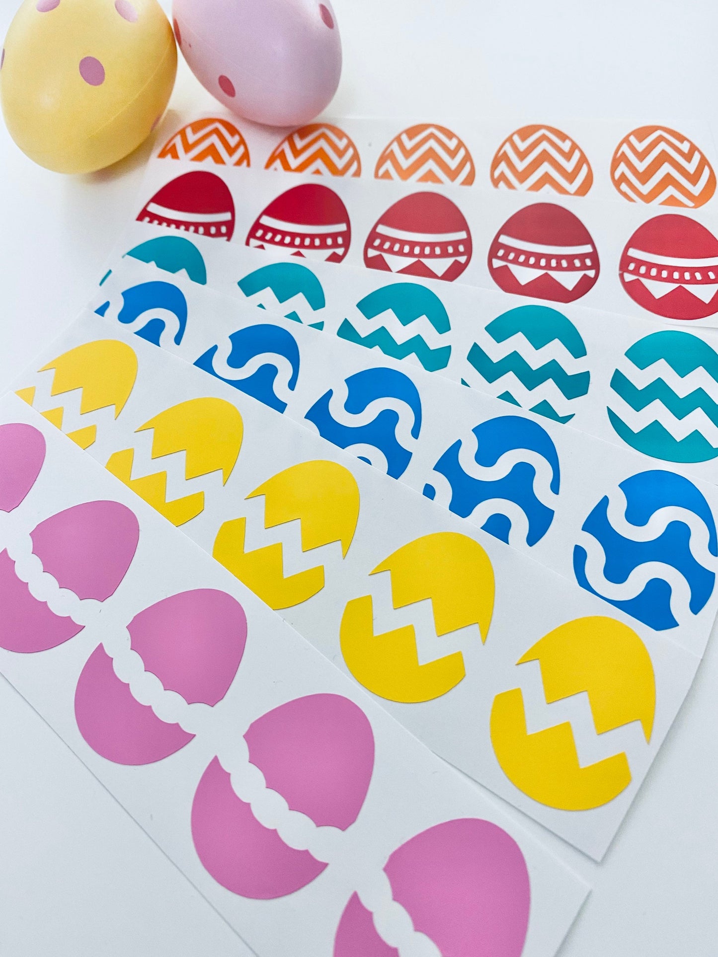 Strip Of 5 Easter Egg Vinyl Decal Stickers