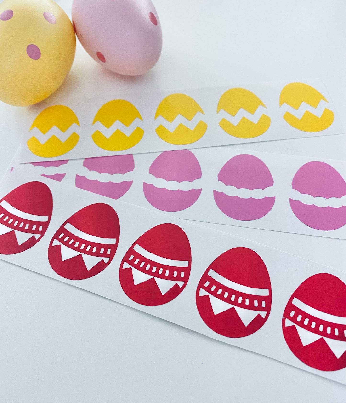 Strip Of 5 Easter Egg Vinyl Decal Stickers