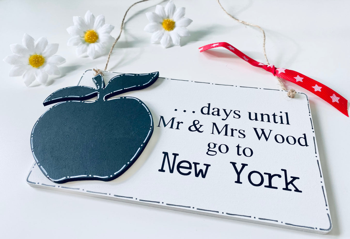 Personalised  Wooden New York Countdown Plaque