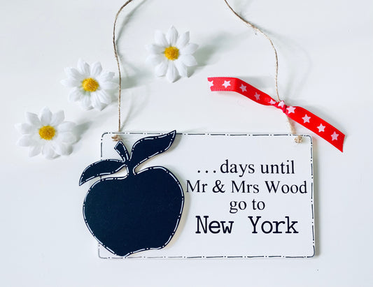 Personalised  Wooden New York Countdown Plaque