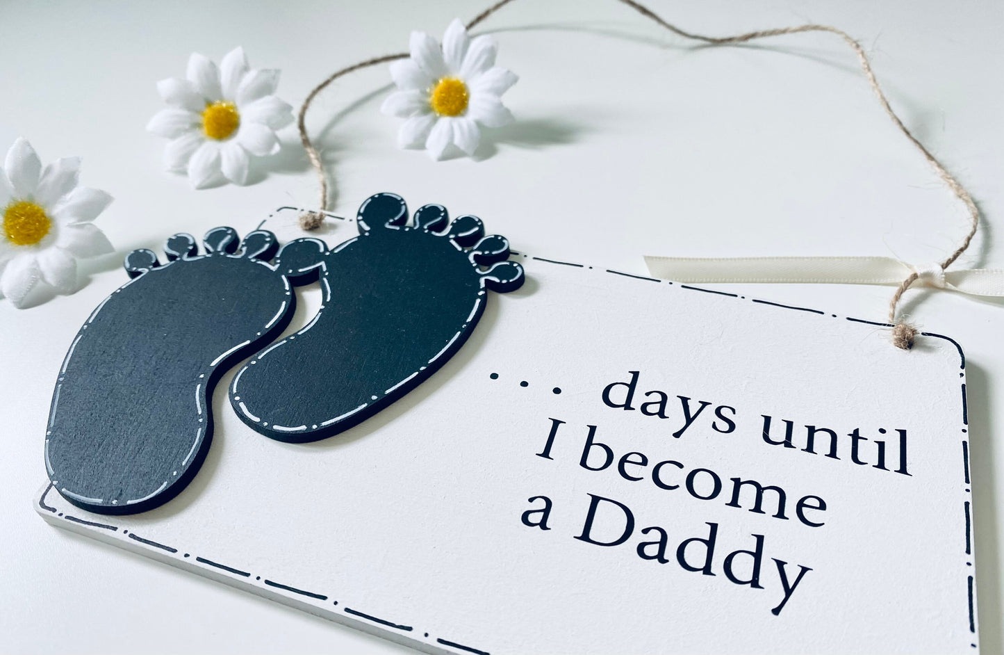 Wooden Days Until I Become A Daddy Baby Countdown Plaque