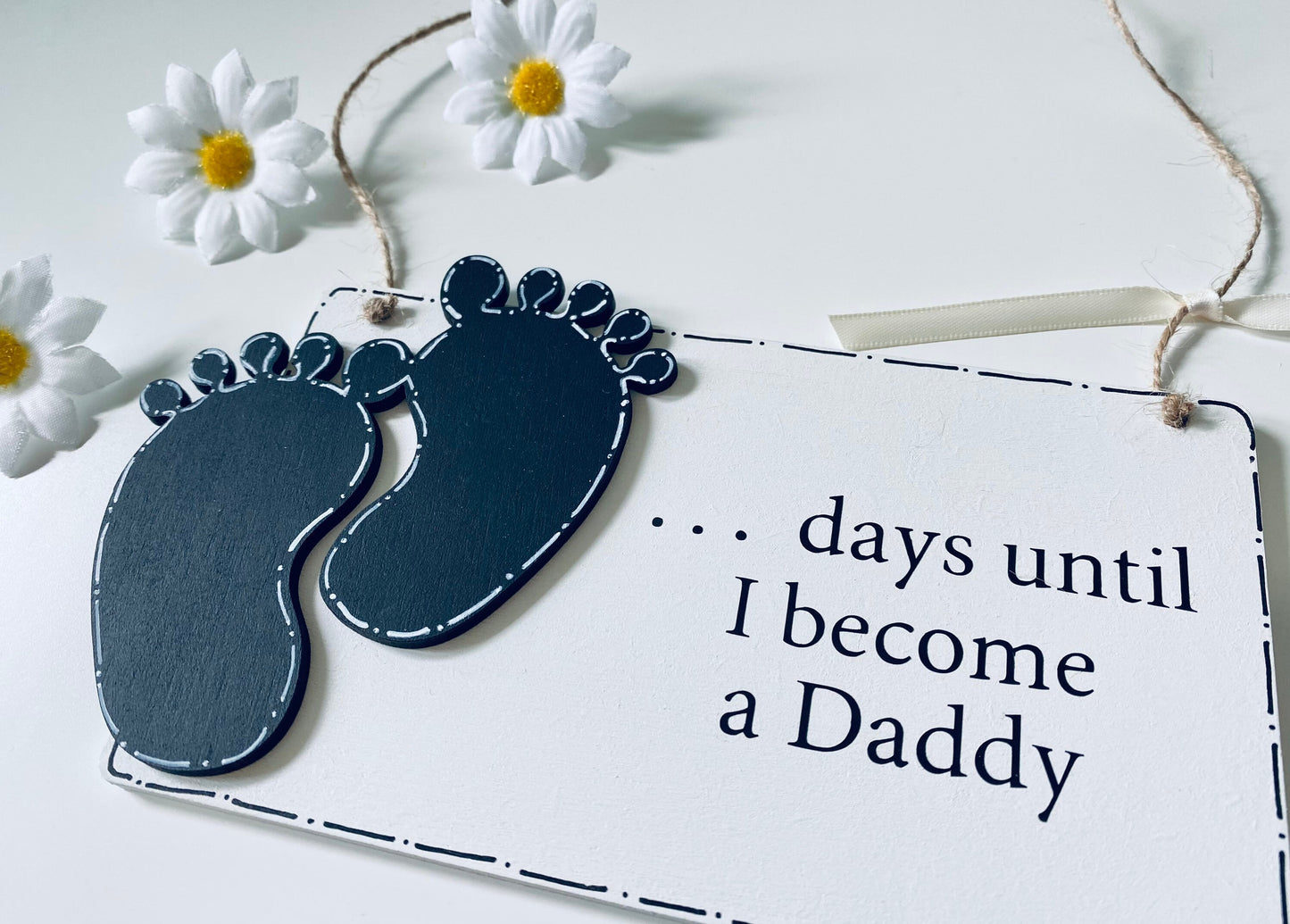 Wooden Days Until I Become A Daddy Baby Countdown Plaque