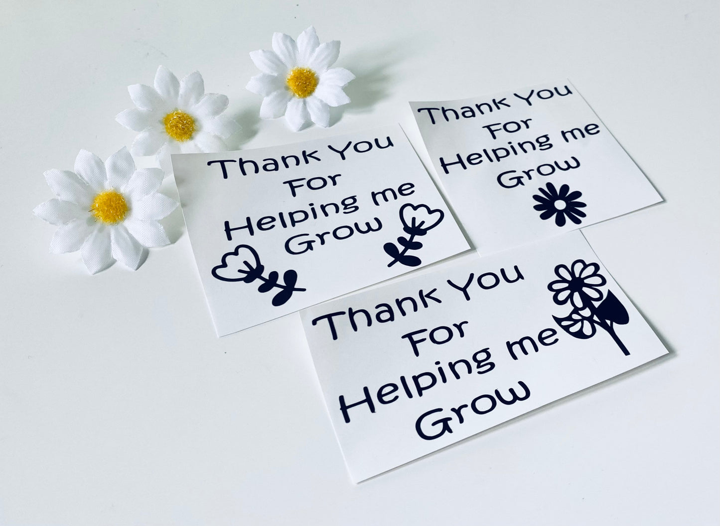 Thank You For Helping Me Grow Vinyl Decal Stickers - Pk of 3