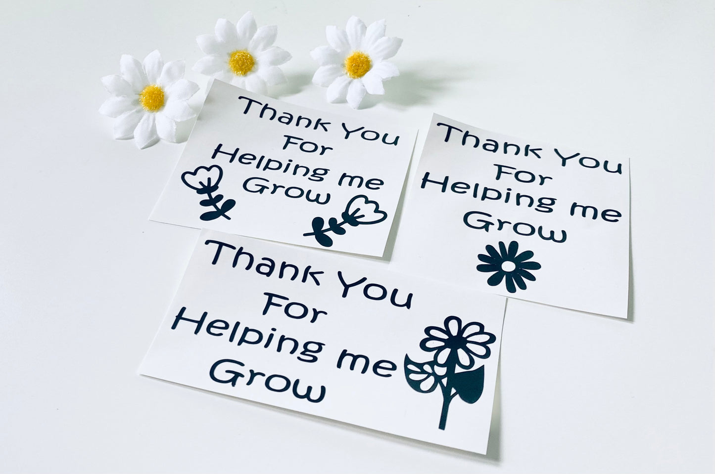 Thank You For Helping Me Grow Vinyl Decal Stickers - Pk of 3