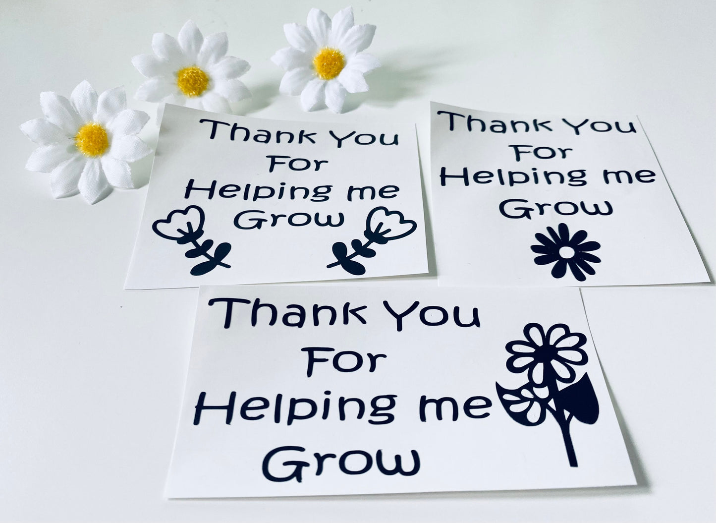 Thank You For Helping Me Grow Vinyl Decal Stickers - Pk of 3