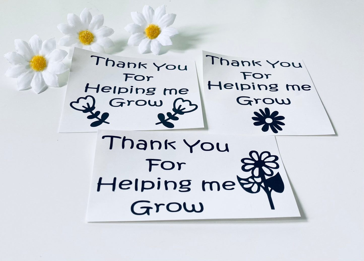 Thank You For Helping Me Grow Vinyl Decal Stickers - Pk of 3