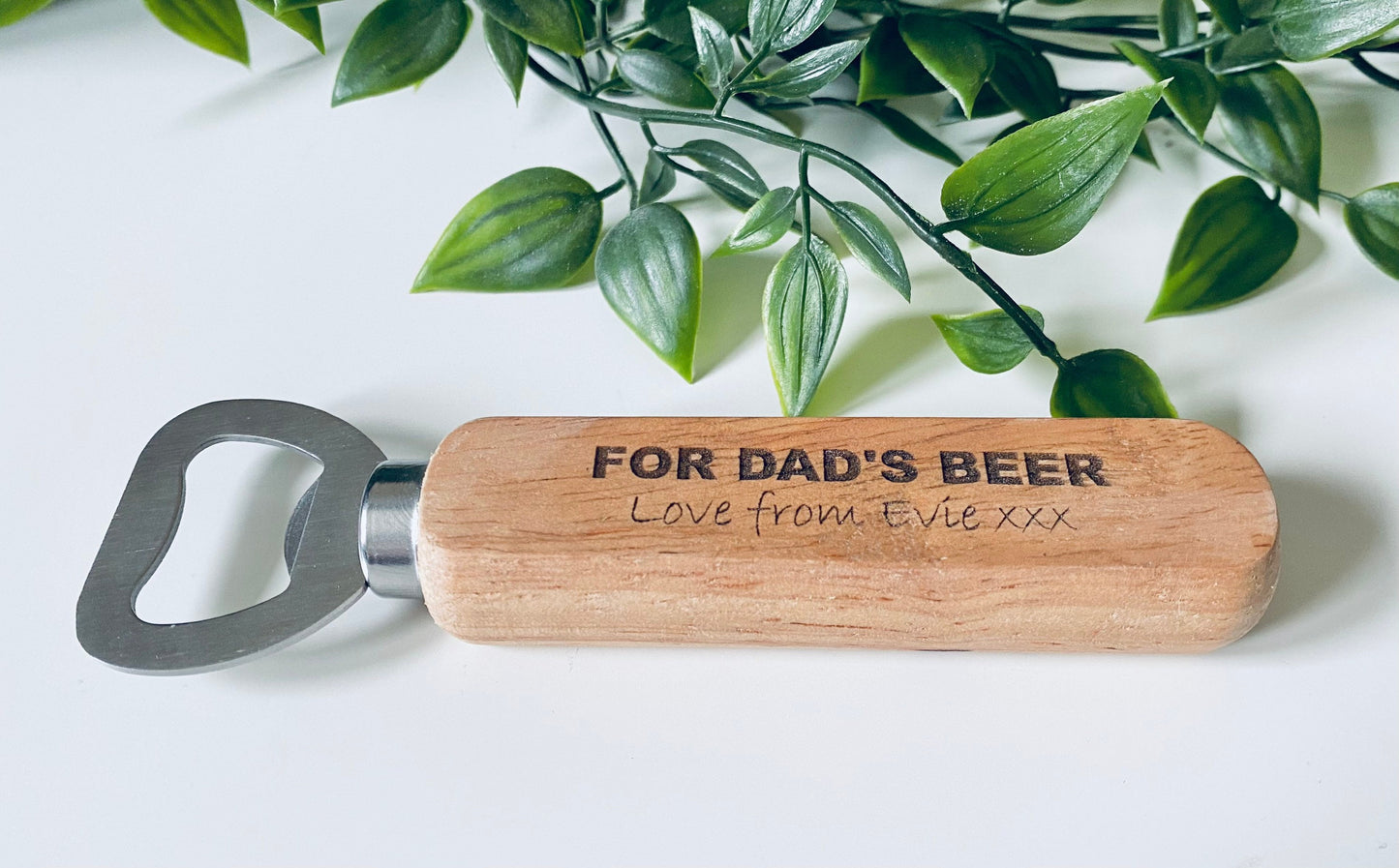 Personalised Dads Beer Wooden Bottle Opener - Fathers Day Gifts,1st Fathers Day - Laser Engraved