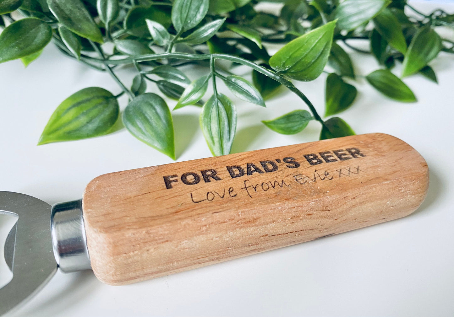 Personalised Dads Beer Wooden Bottle Opener - Fathers Day Gifts,1st Fathers Day - Laser Engraved