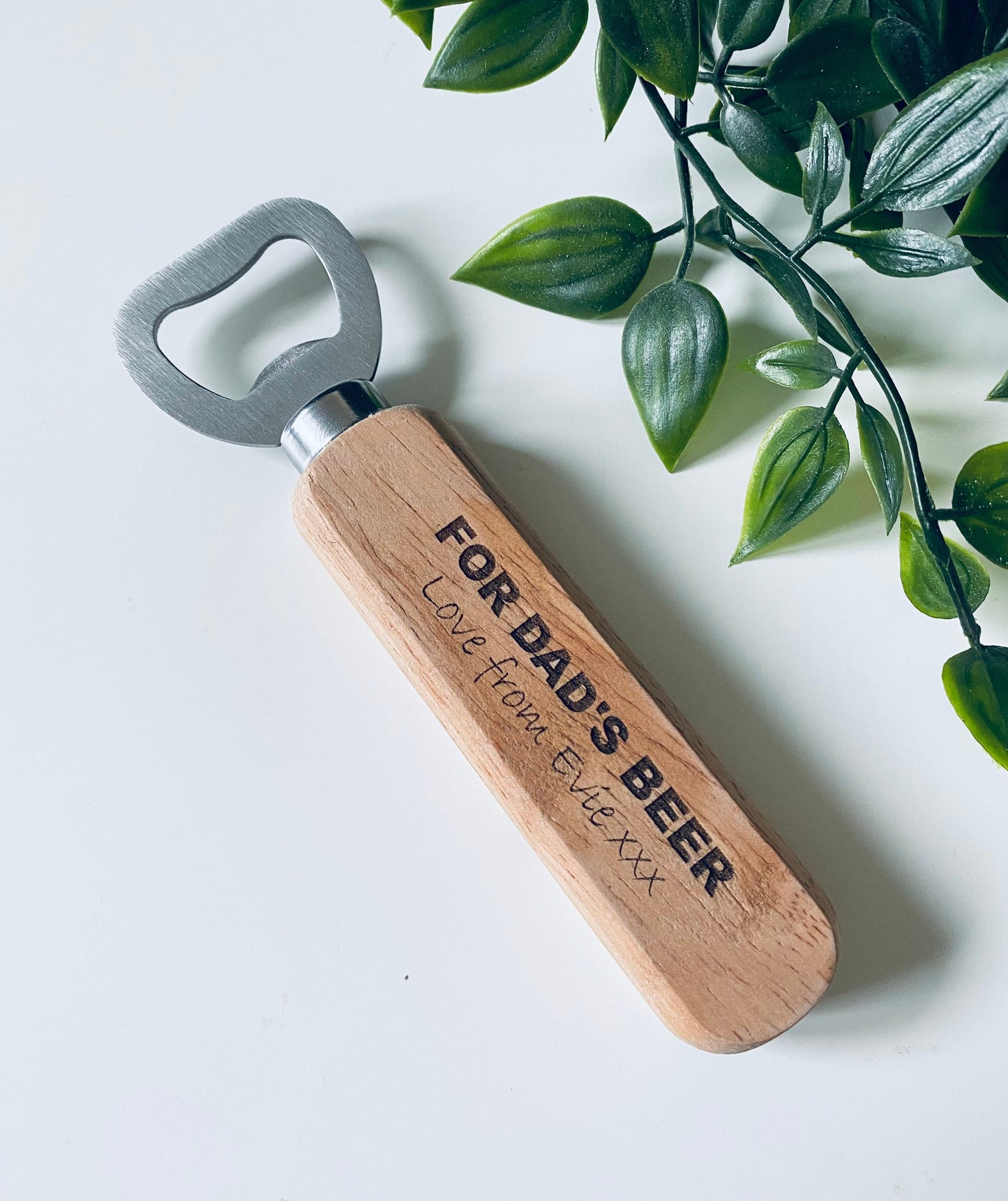 Personalised Dads Beer Wooden Bottle Opener - Fathers Day Gifts,1st Fathers Day - Laser Engraved