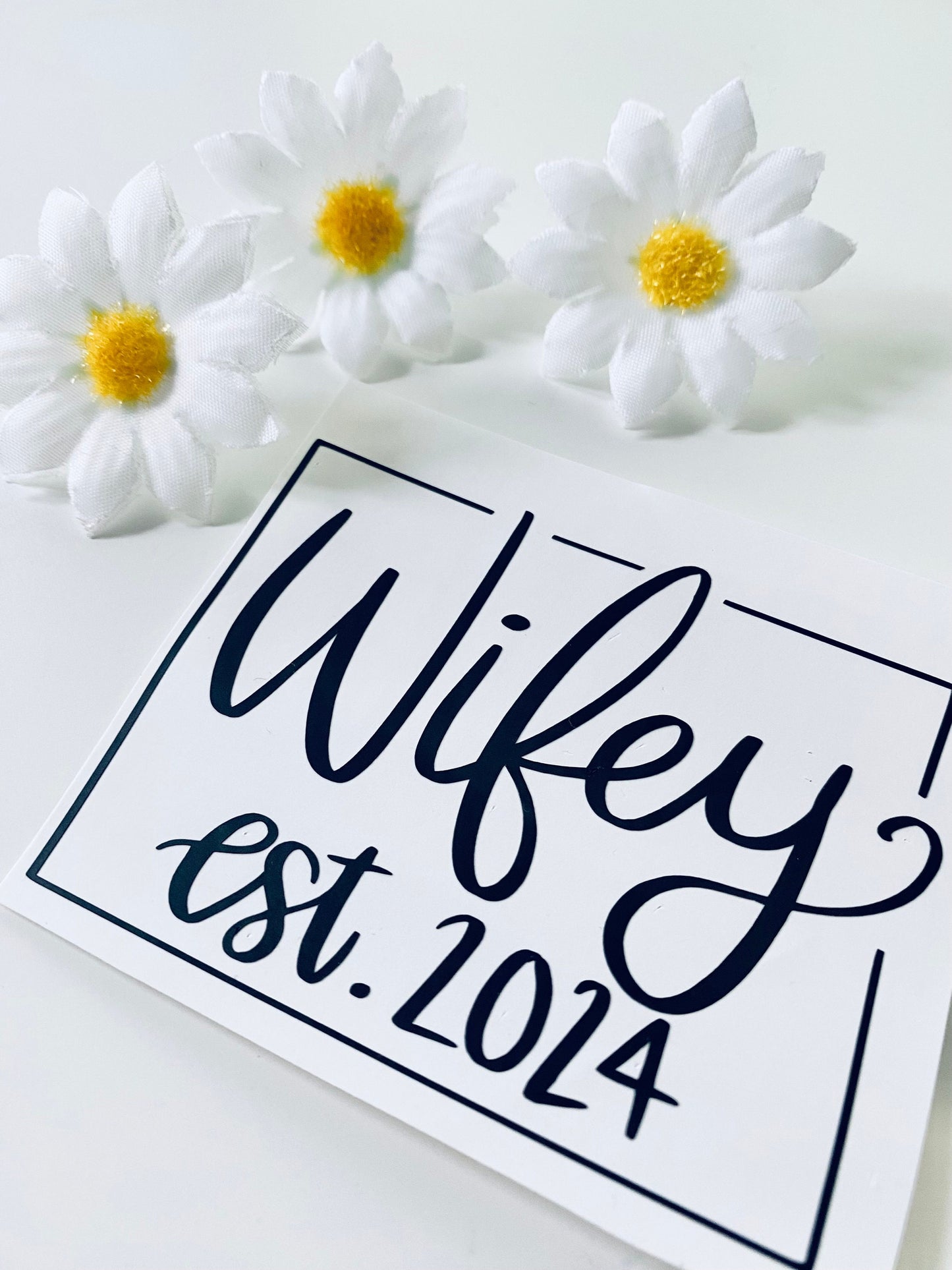 Husband & Wife Wedding Vinyl Decal Stickers