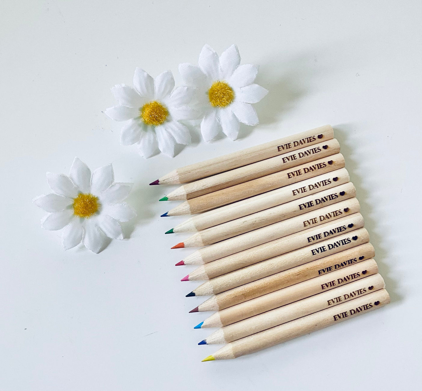 Personalised Small Coloured Pencils x 12