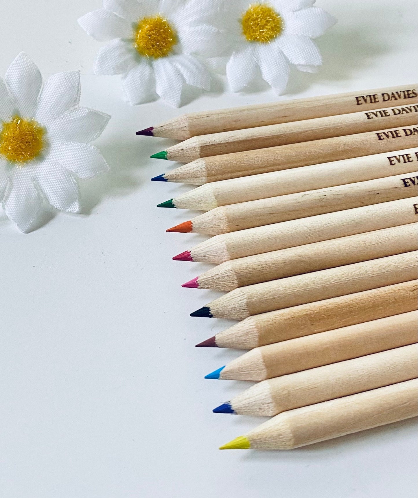 Personalised Small Coloured Pencils x 12