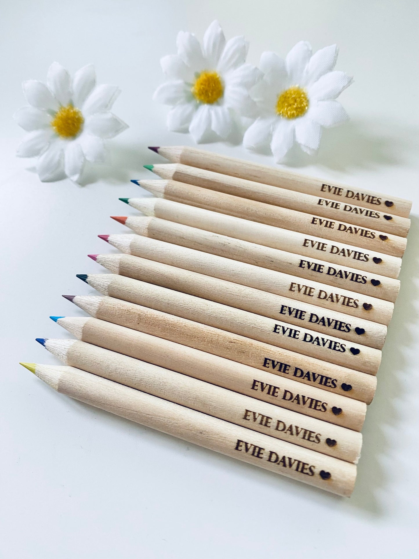 Personalised Small Coloured Pencils x 12