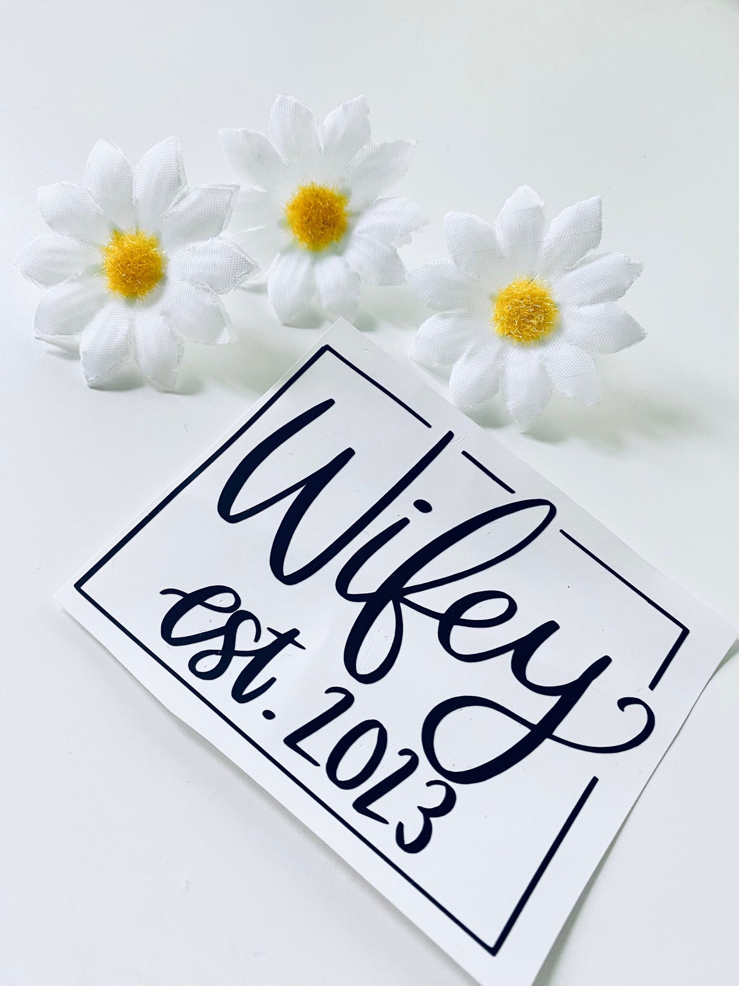 Husband & Wife Wedding Vinyl Decal Stickers