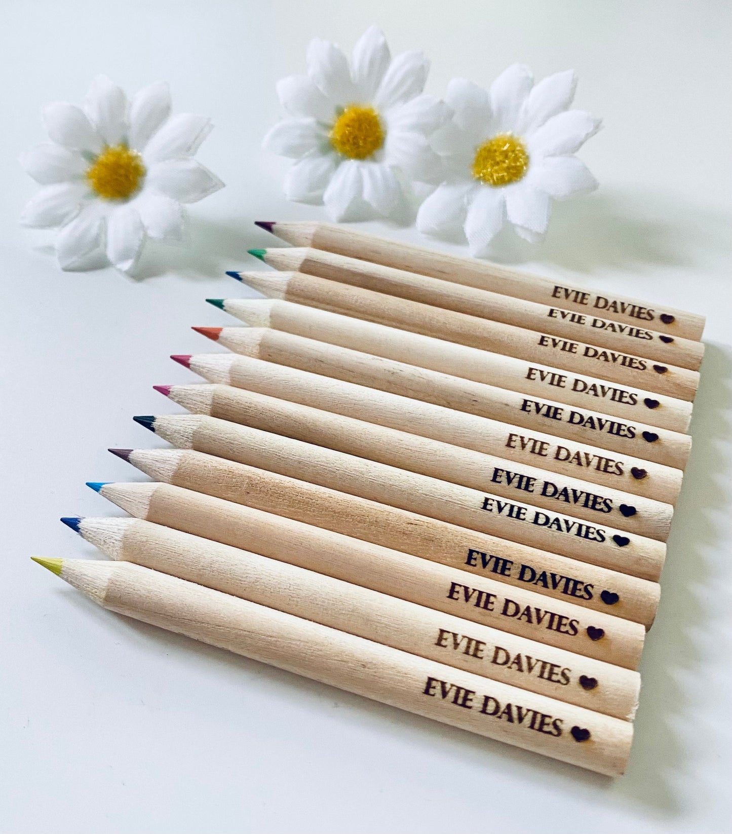 Personalised Small Coloured Pencils x 12