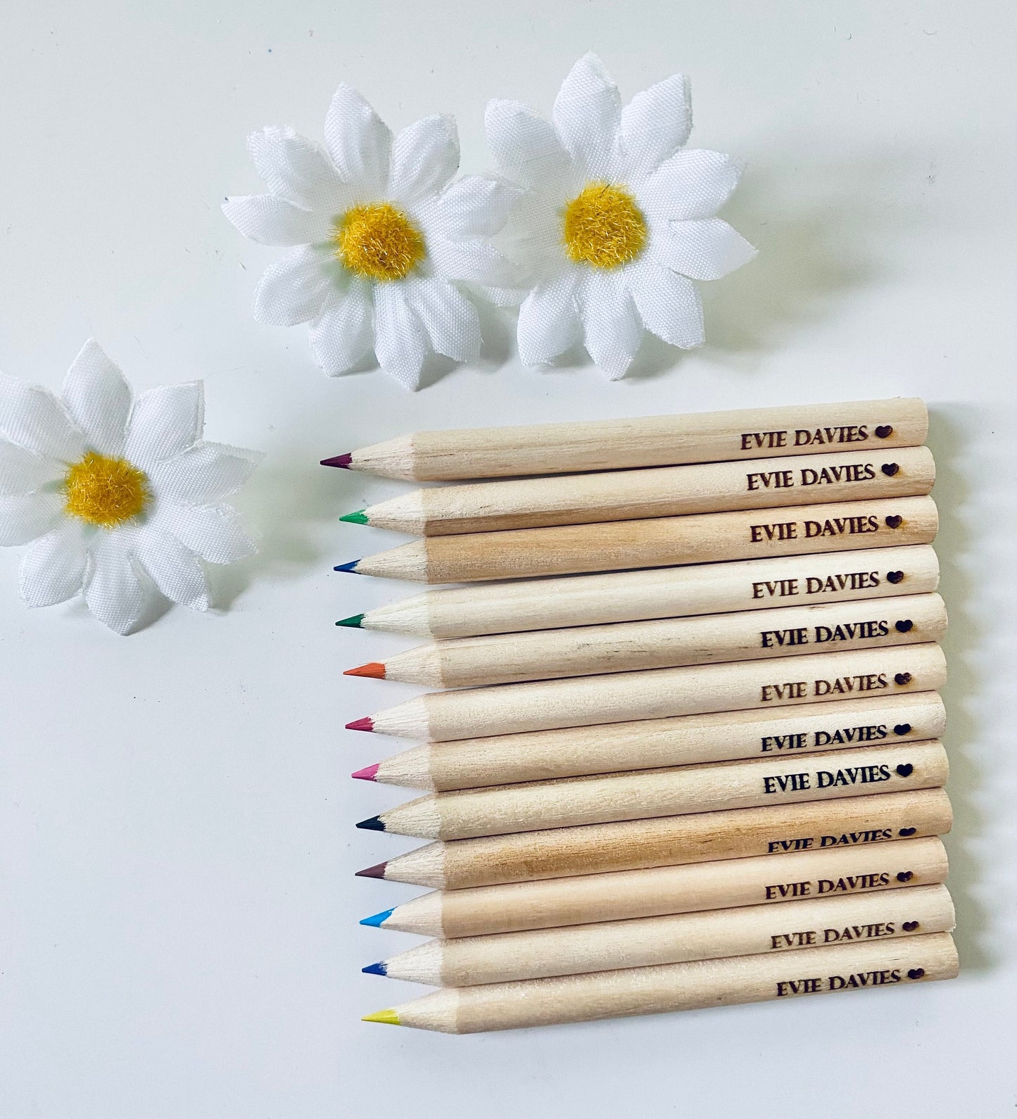 Personalised Small Coloured Pencils x 12