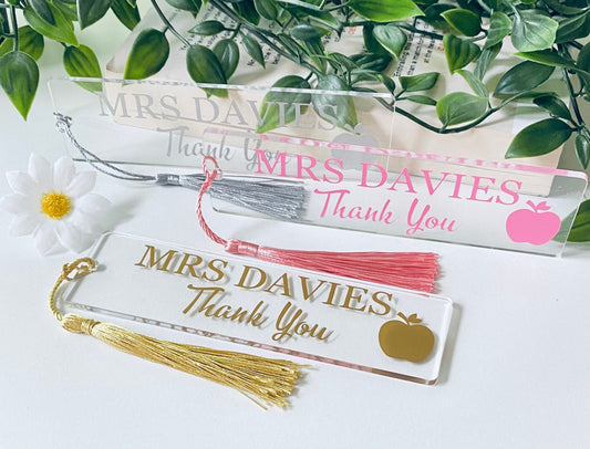 Personalised Acrylic Bookmarkers - Thank You Teacher Gift Ideas