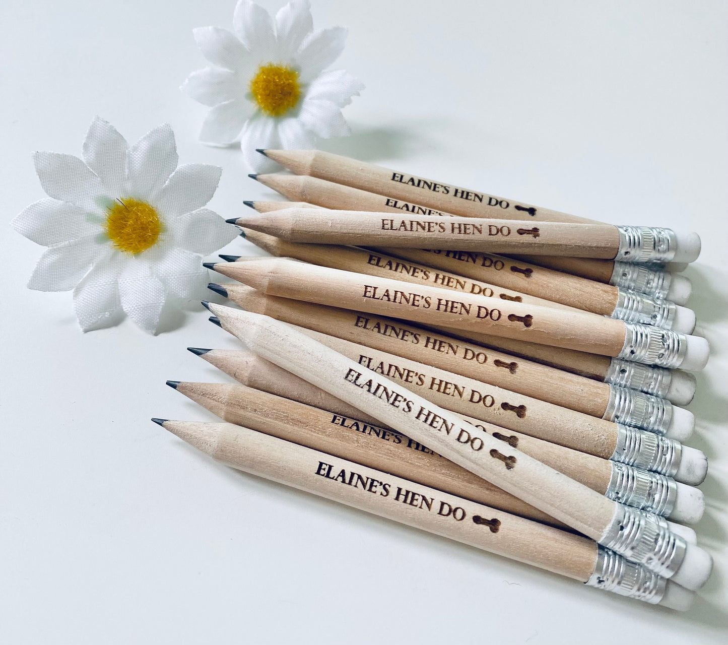 Personalised Willy Hen Party Pencils With White Rubber - Hen Party Favour Ideas - Laser Engraved