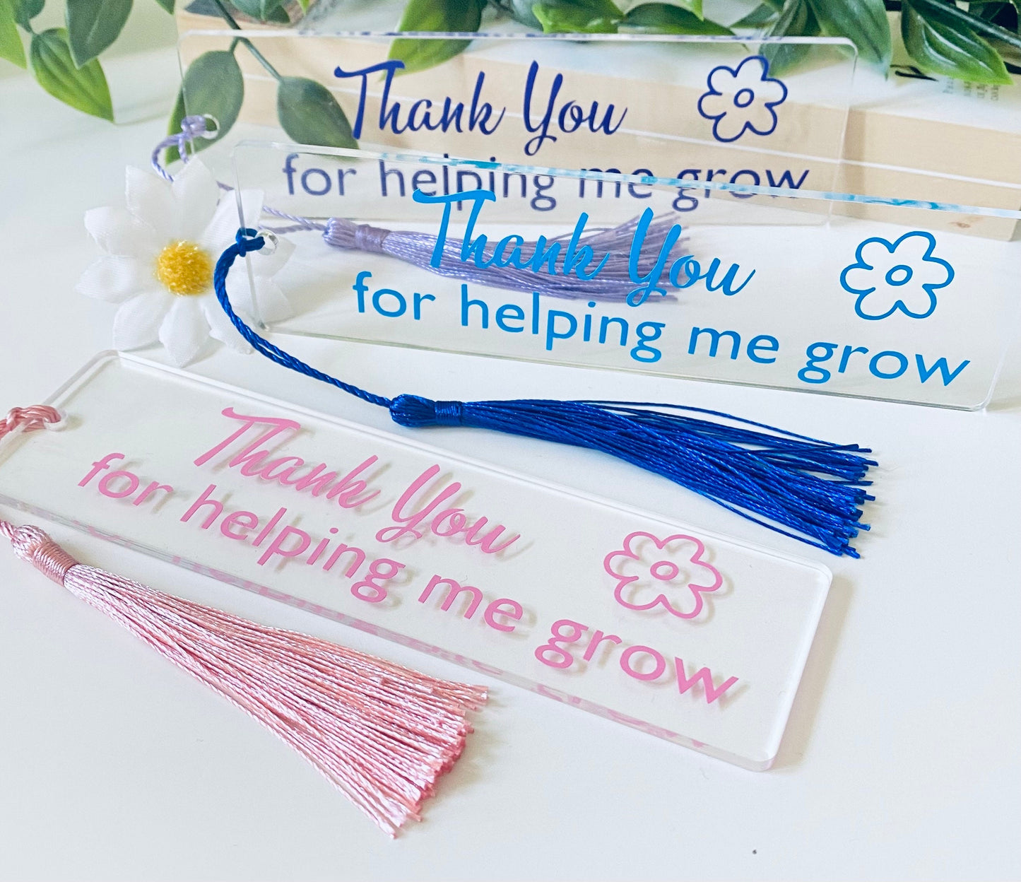 Acrylic Bookmarkers - Thank You for Helping Me Grow -Teacher Gift Ideas