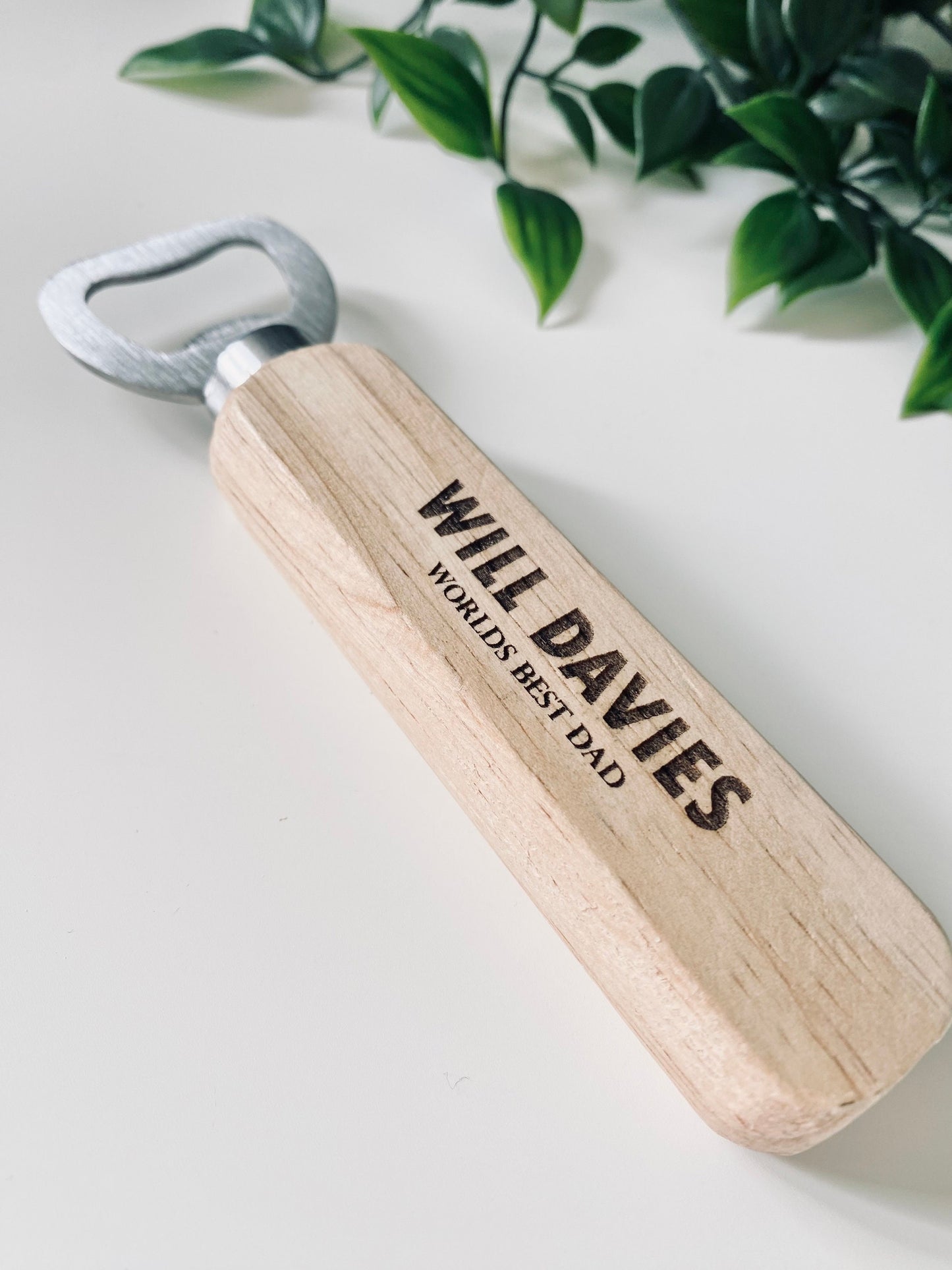 Personalised Father Day Gift - Worlds Best Dad - Wooden Bottle Opener - Fathers Day Gifts, 1st Fathers Day - Laser Engraved