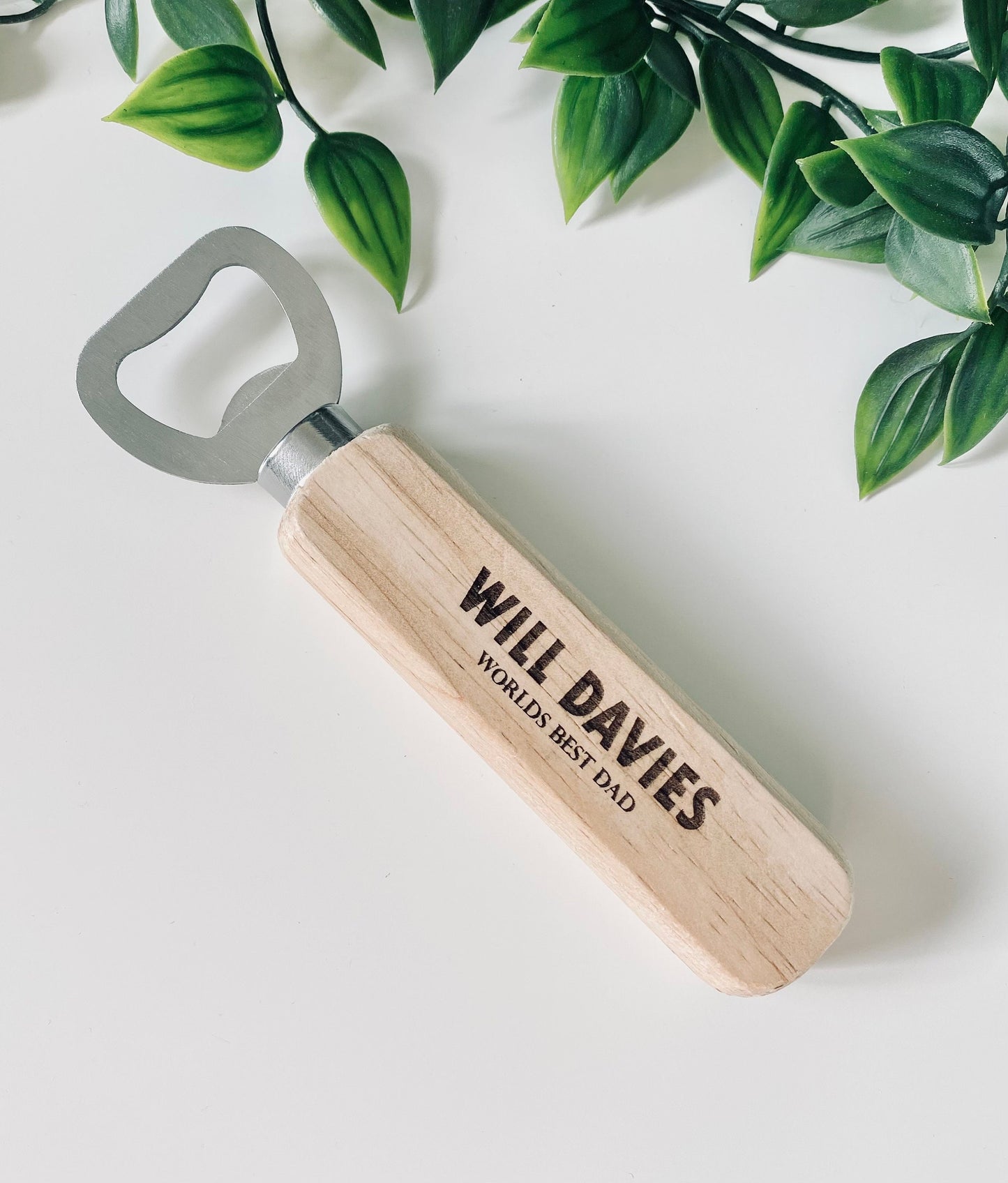 Personalised Father Day Gift - Worlds Best Dad - Wooden Bottle Opener - Fathers Day Gifts, 1st Fathers Day - Laser Engraved