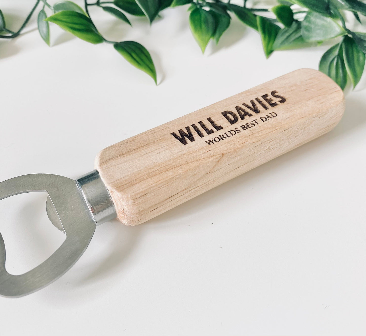 Personalised Father Day Gift - Worlds Best Dad - Wooden Bottle Opener - Fathers Day Gifts, 1st Fathers Day - Laser Engraved