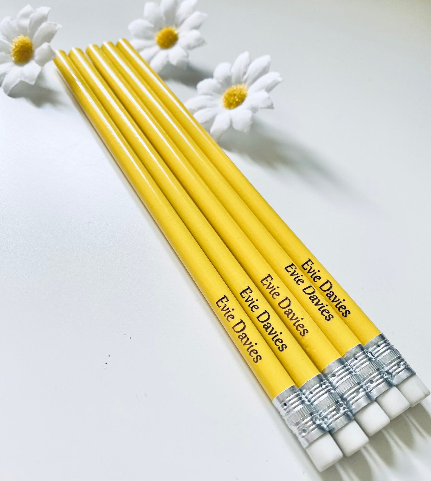 Personalised Yellow Pencils - Back To School Ideas - Laser Engraved