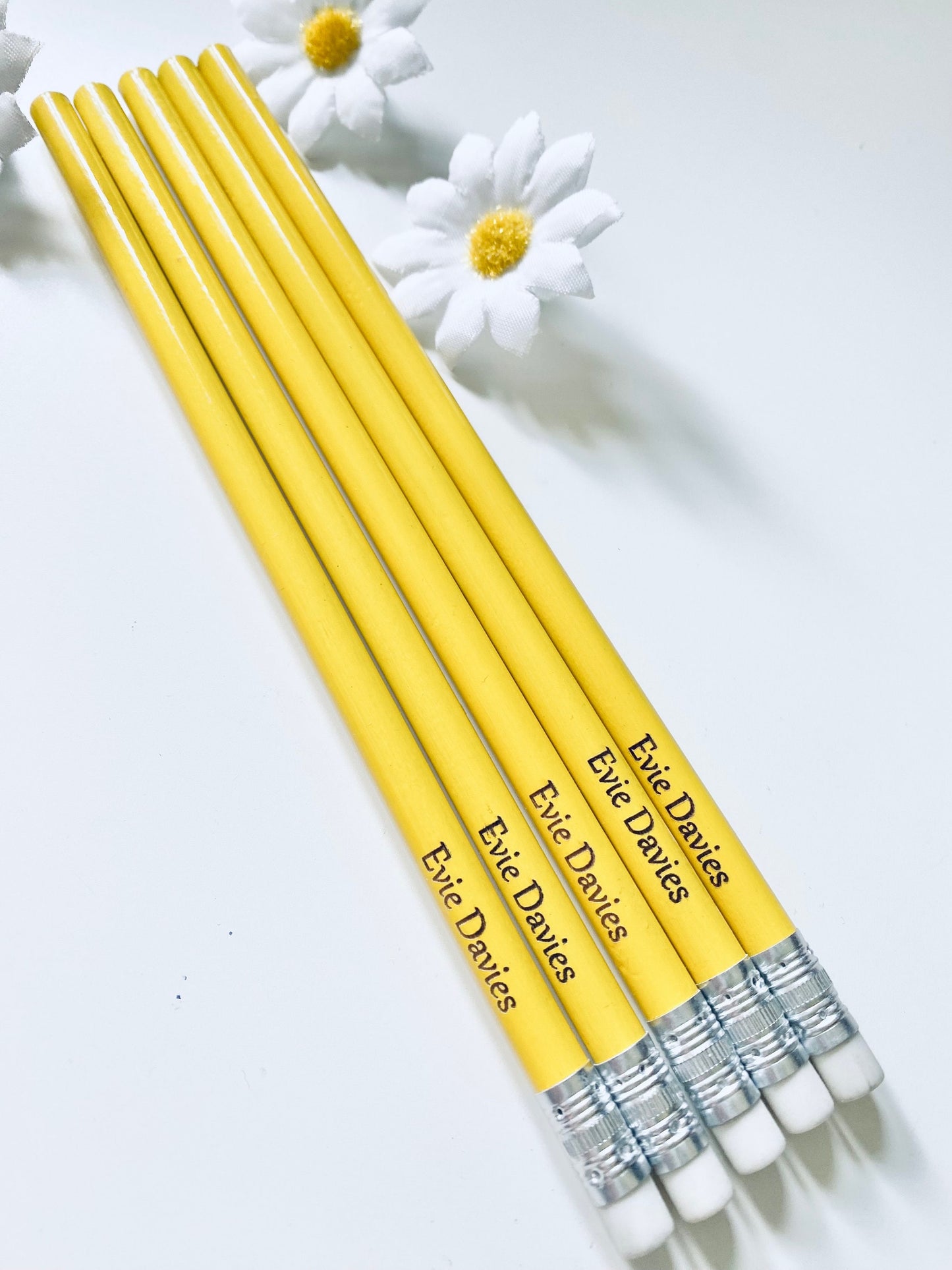 Personalised Yellow Pencils - Back To School Ideas - Laser Engraved