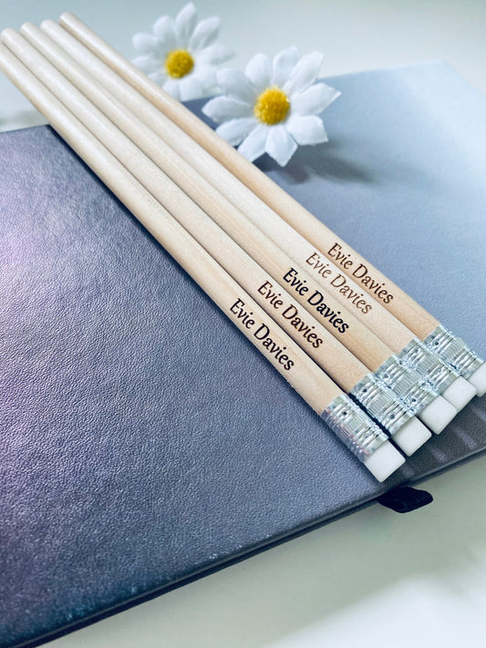 Personalised Natural Pencils - Laser Engraved