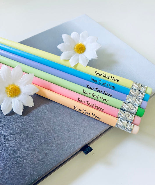 Personalised Pastel Colour Triangle Pencils - Laser Engraved