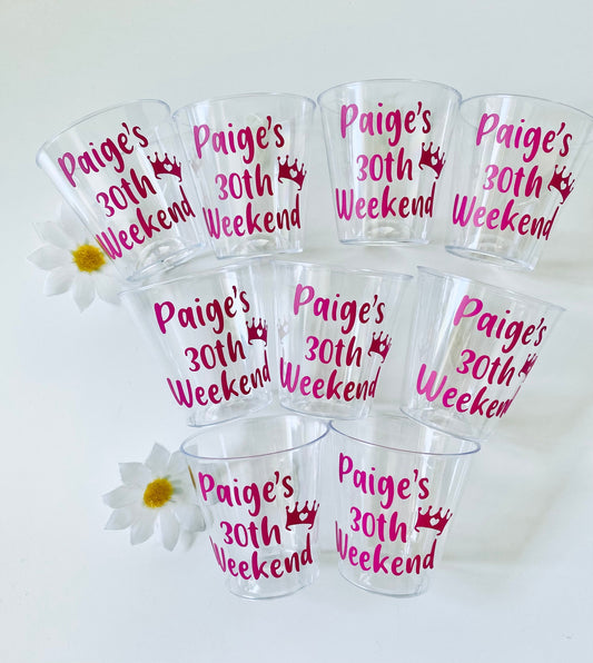 Personalised Birthday Plastic Shot Glasses - Birthday Party Ideas