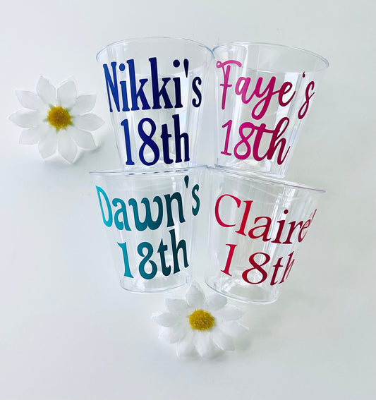 Personalised Birthday Plastic Shot Glasses - Birthday Party Ideas