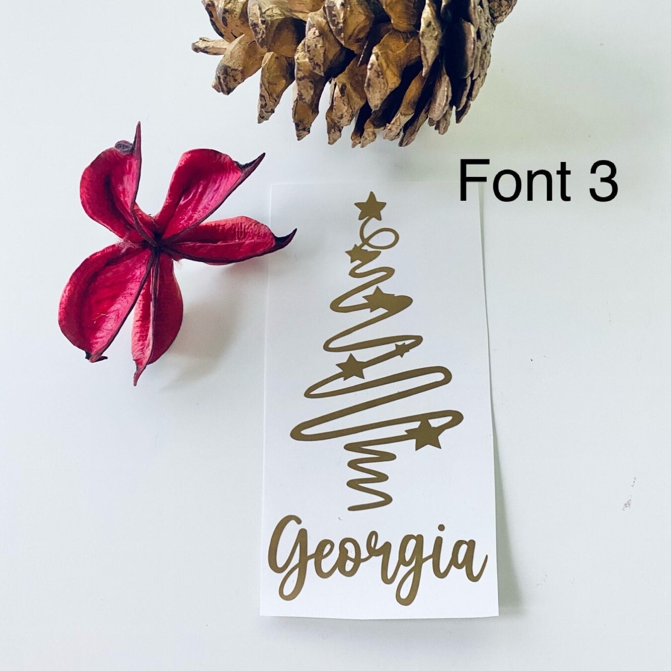 Personalised Christmas Tree Vinyl Decal