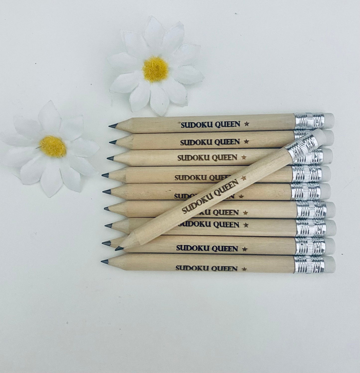 Personalised  Pencils With White Rubber - Gaming Gift Ideas - D & D Ideas -  Laser engraved