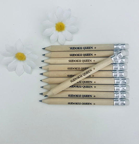 Personalised  Pencils With White Rubber - Gaming Gift Ideas - D & D Ideas -  Laser engraved