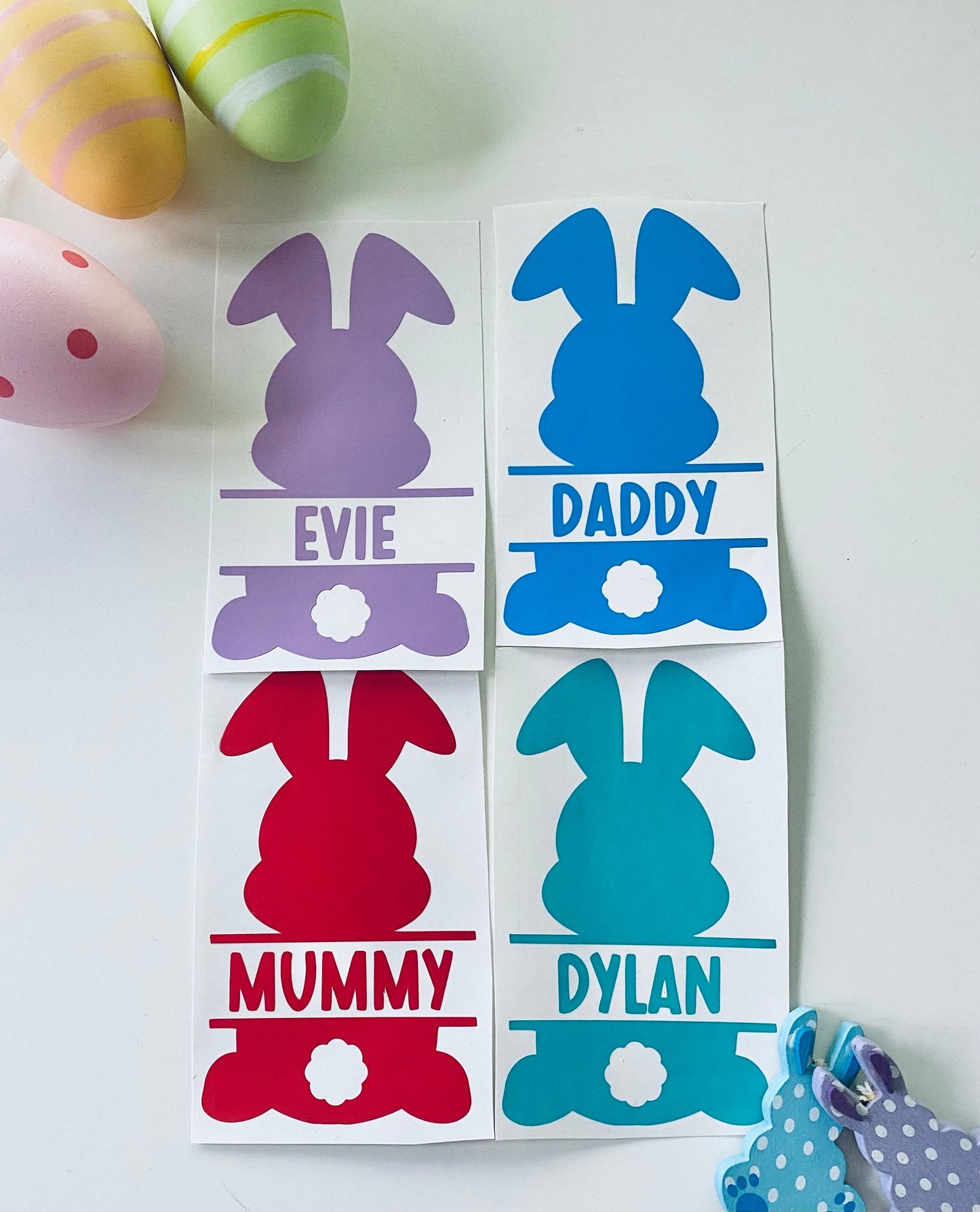 Personalised Easter Bunny Vinyl Decal Stickers