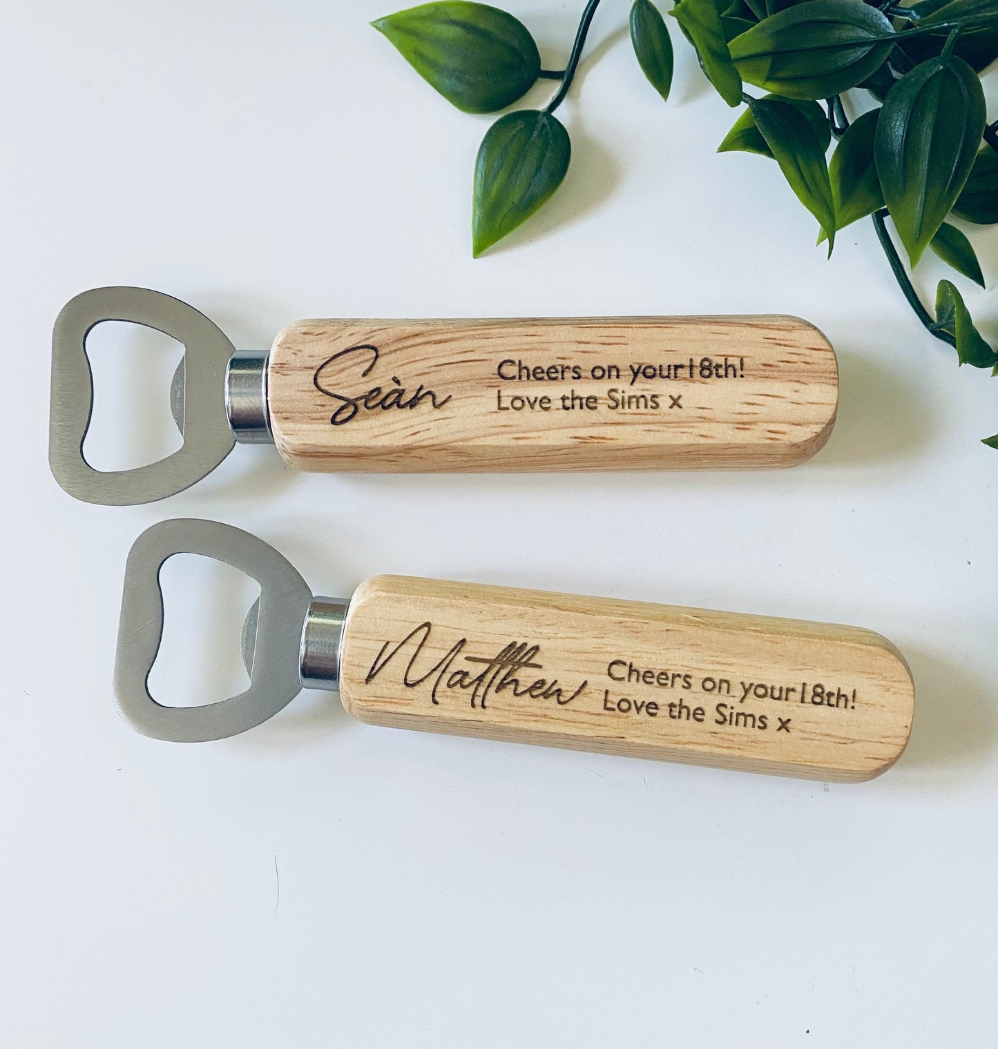 Personalised 18th Birthday Wooden Bottle Opener Your Text Here - Birthday Gifts Ideas - 21st Birthday -Laser Engraved