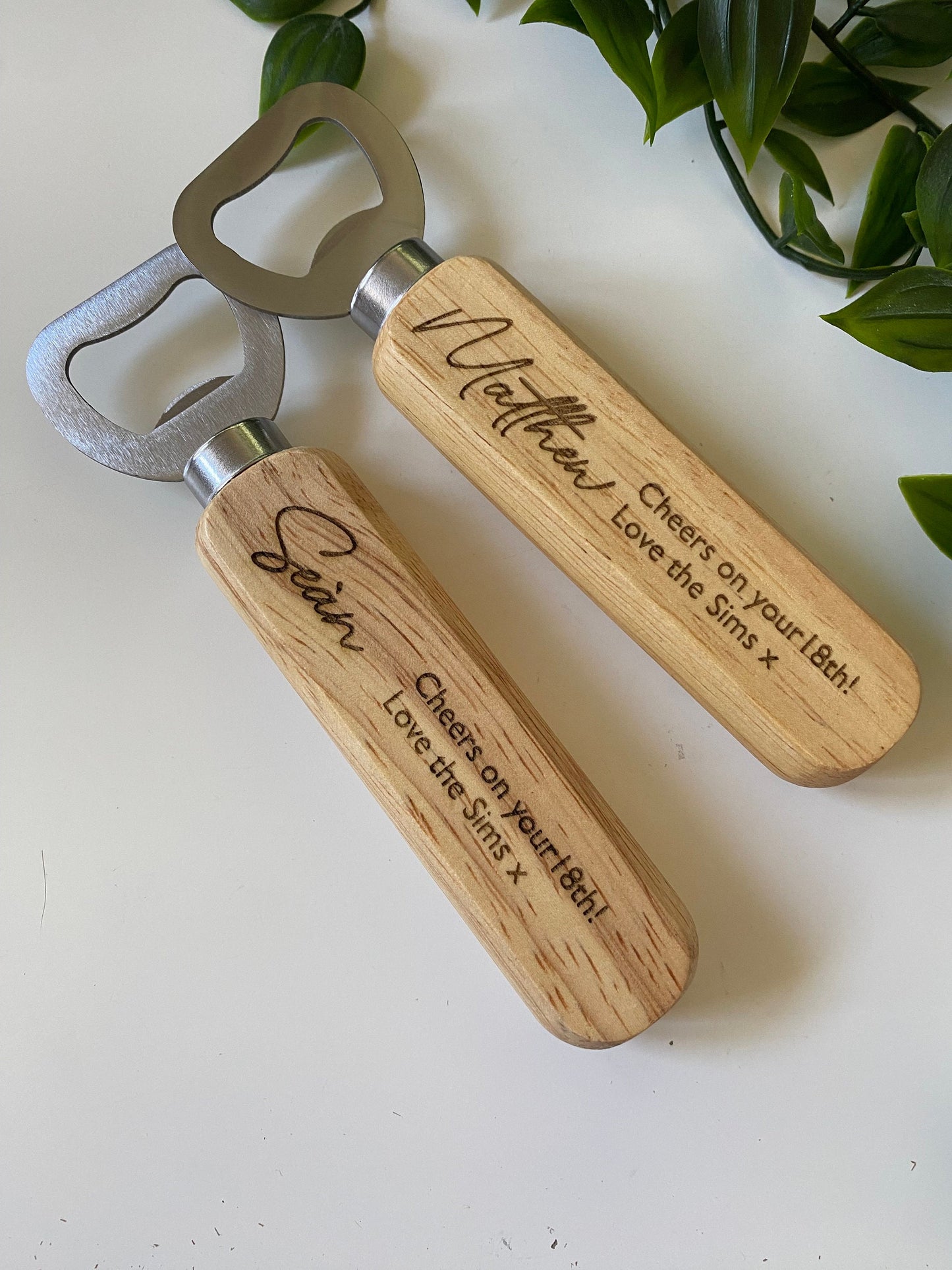 Personalised 18th Birthday Wooden Bottle Opener Your Text Here - Birthday Gifts Ideas - 21st Birthday -Laser Engraved