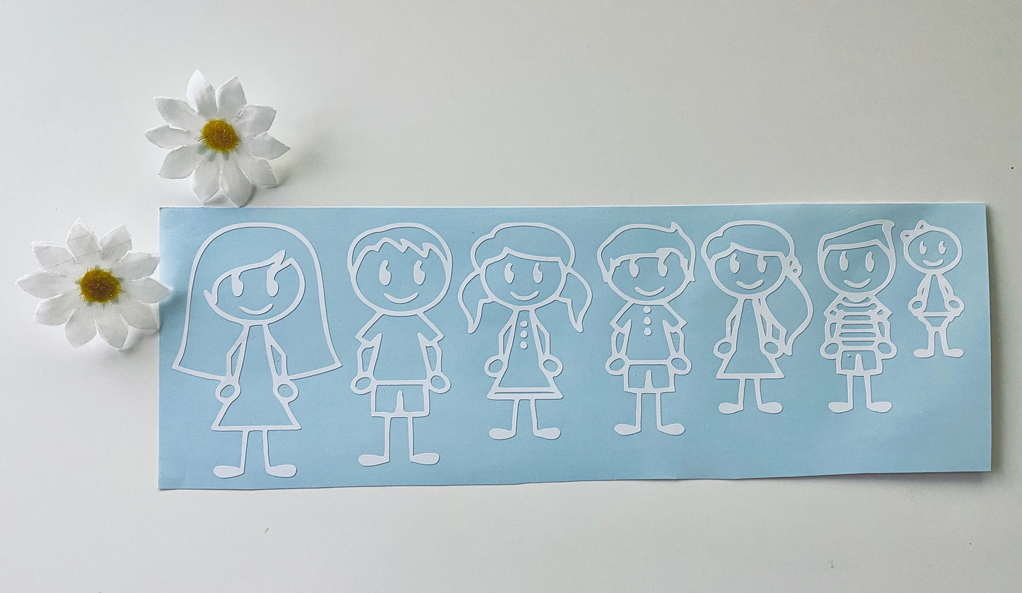 Stick Family  People Car Vinyl Decals - Car Bumper Sticker